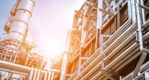 industrial site with pipes