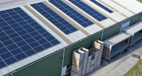 House with solar panels on the roof