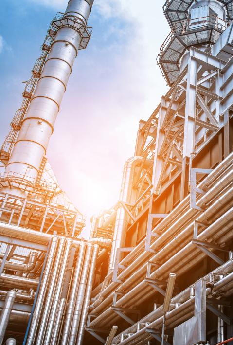 industrial site with pipes