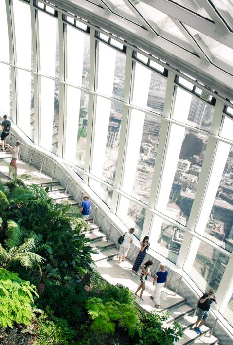 view from inside the sky garden in london