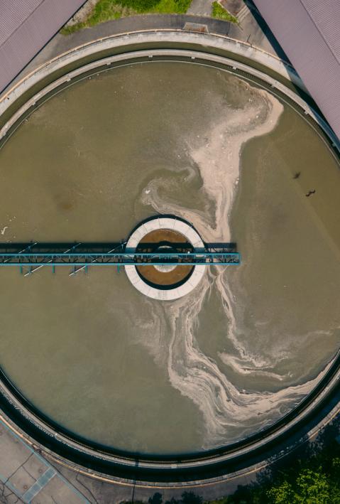 Wastewater plant from above. 