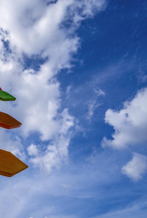 Bunter Wegweiser aus Holz