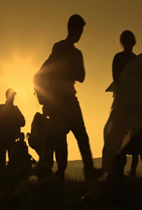 Abstract blur, bokeh, defocus - image for background. The refugees migrate to Europe