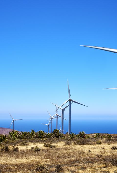 wind turbines and the sky in the isle of lanzarote spain africa