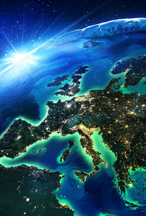 land area in Europe the night - maps elements of this image furnished by NASA