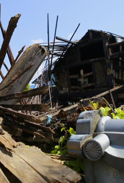 burned building in Japan