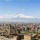 A view of Yerevan city with Ararat mountain in background
